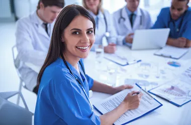 Doctor read a document