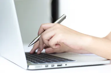 Searching on laptop