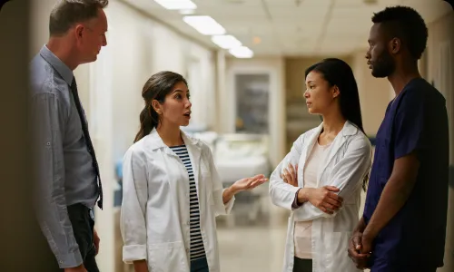 Shot of a doctor talking