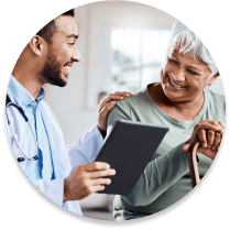 A doctor with old women