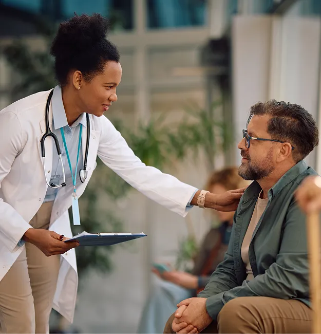 Lady doctor checking the patient